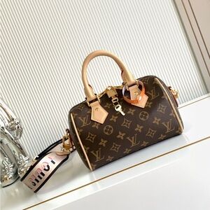 Louis Vuitton Monogram Mini Speedy Satchel in Brown and Tan